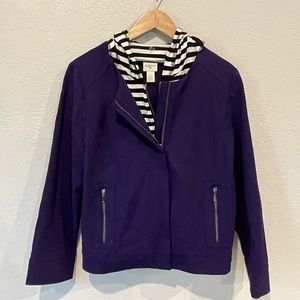 Chico’s hooded jacket coat removable hood size 1
